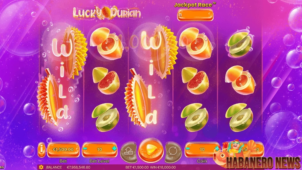 Nikmati keseruan dalam permainan slot online Lucky Durian dari Habanero yang menggunakan tema Durian dengan memiliki desain visual yang cerah dan bersih. Efek suara yang santai dan animasi yang halus memberikan pengalaman bermain yang nyaman, cocok untuk pemain yang ingin menikmati slot santai tapi tetap menguntungkan.